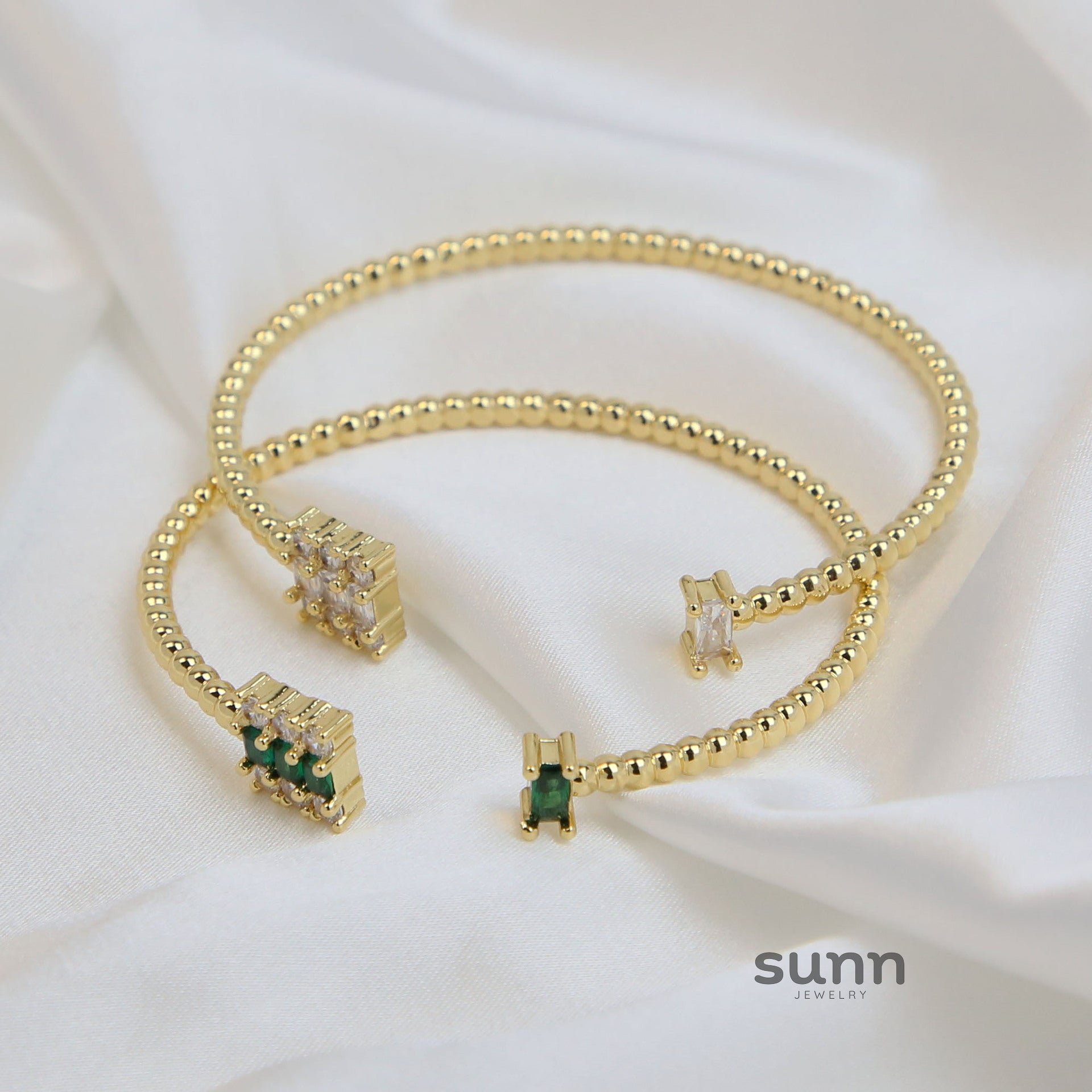 Alianny Zircon Stackable Open Bracelet [HL9DN7JD]
