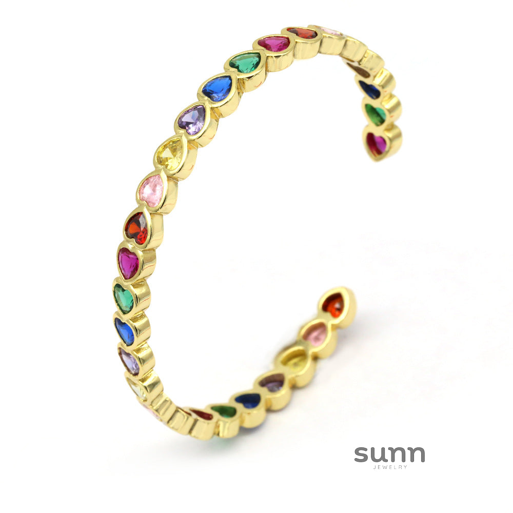 Alianny Zircon Stackable Open Bracelet [0P82LIK5]