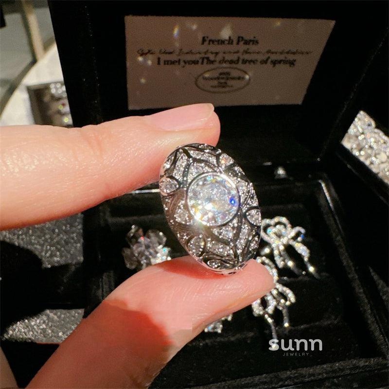 Alice Zircon Floral Open Ring [VXK8CRDZ]