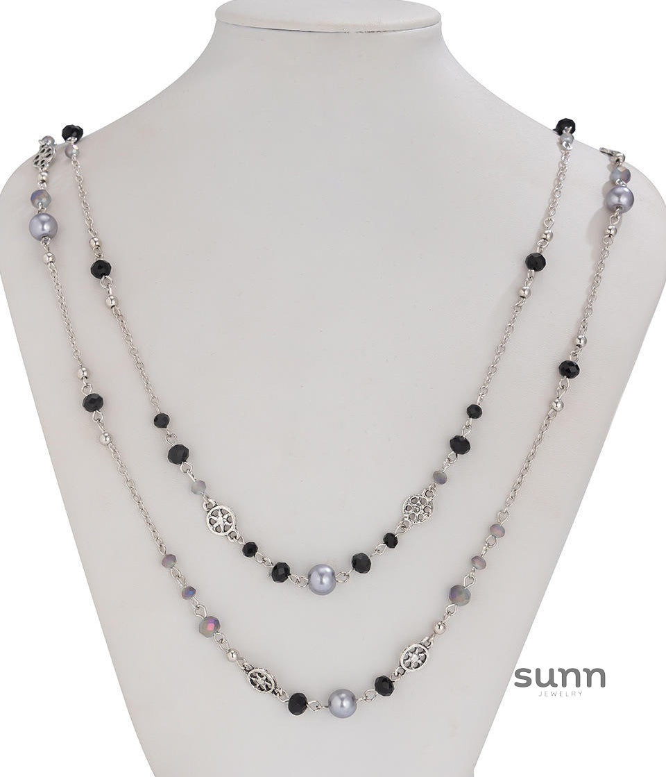 Alicen Pearl Star Chain Necklace [4AWS6CD4]