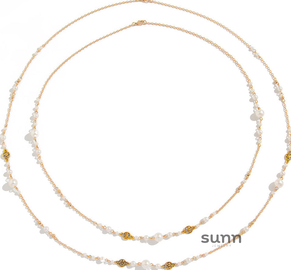Alicen Pearl Star Chain Necklace [5M3WCAM0]
