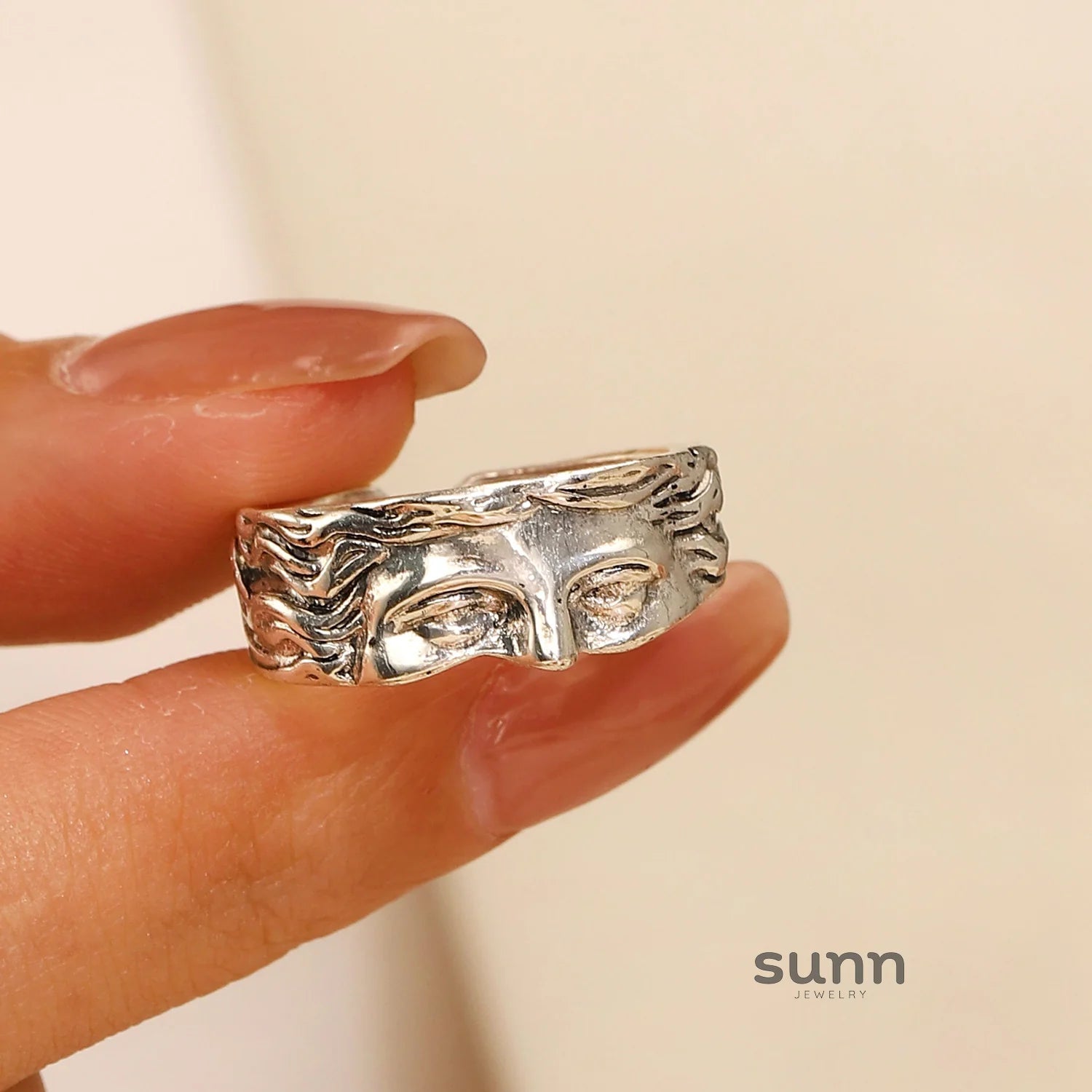 Alisha Half Face Open Ring