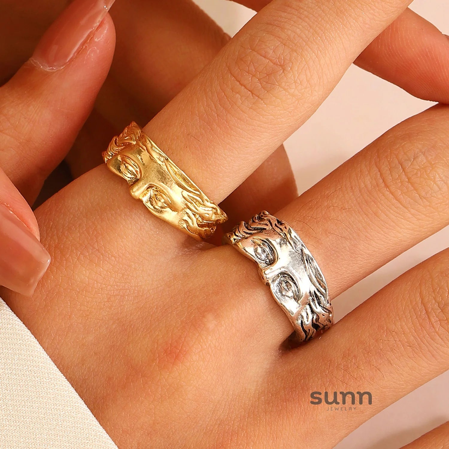 Alisha Half Face Open Ring