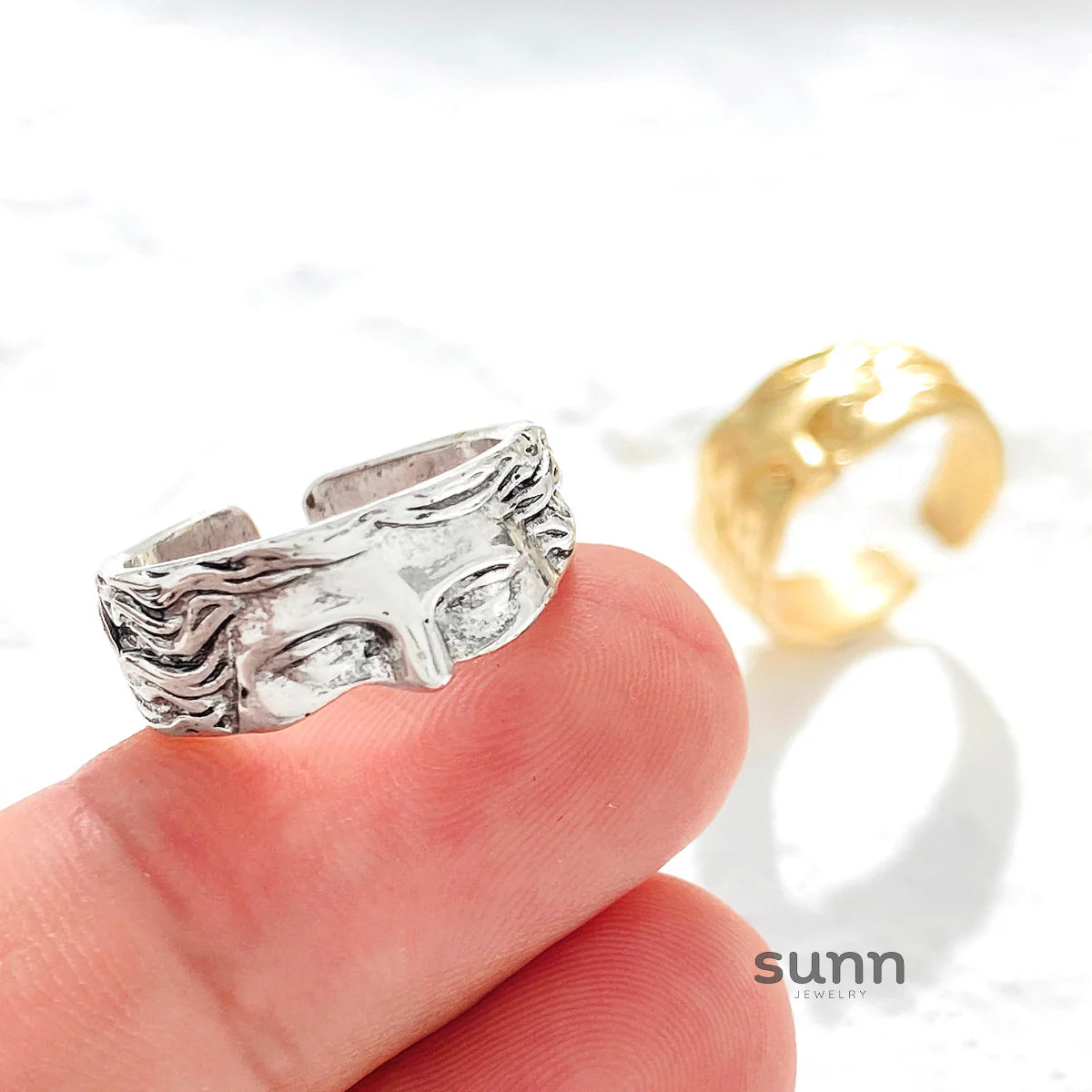 Alisha Half Face Open Ring