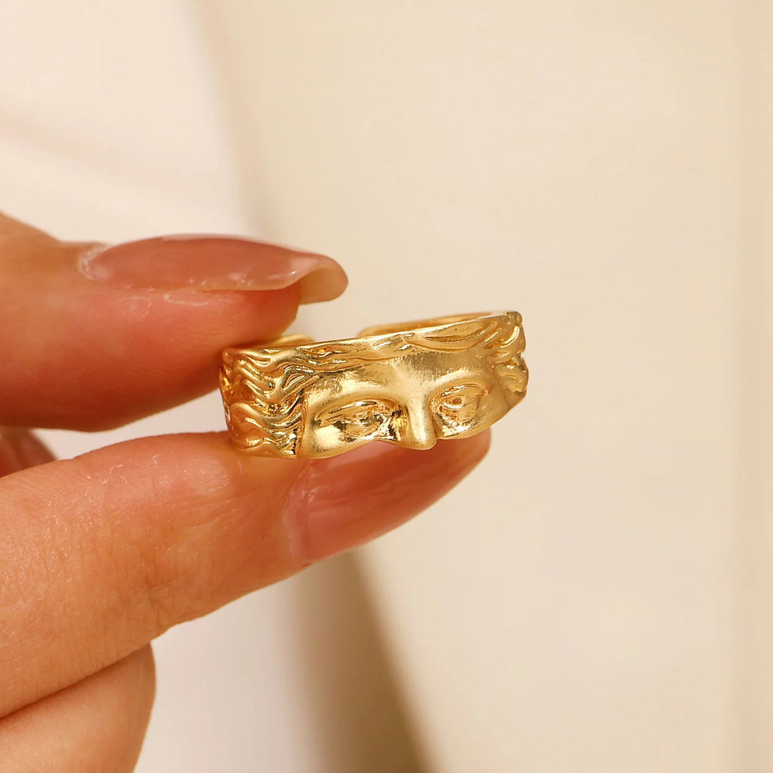 Alisha Half Face Open Ring