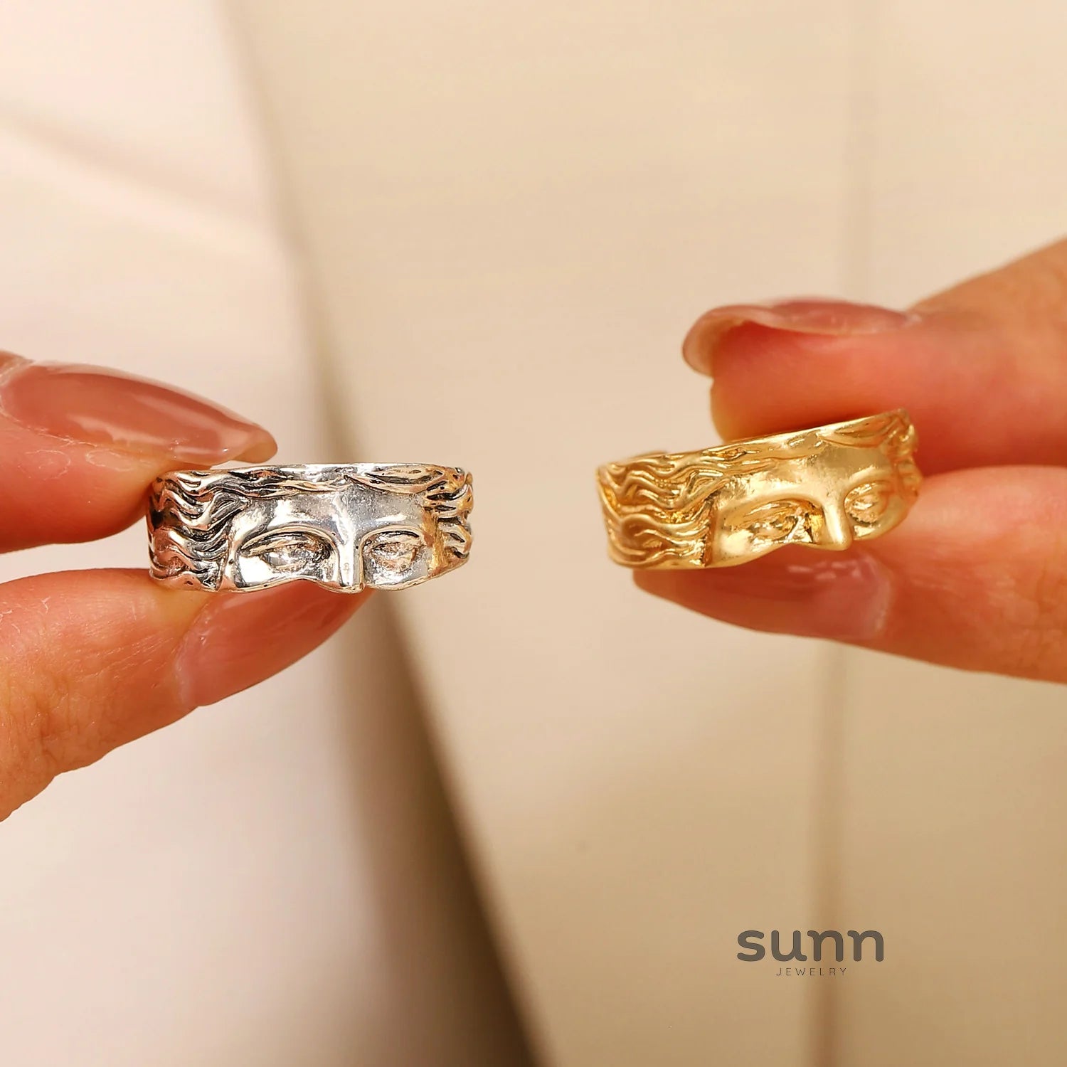 Alisha Half Face Open Ring