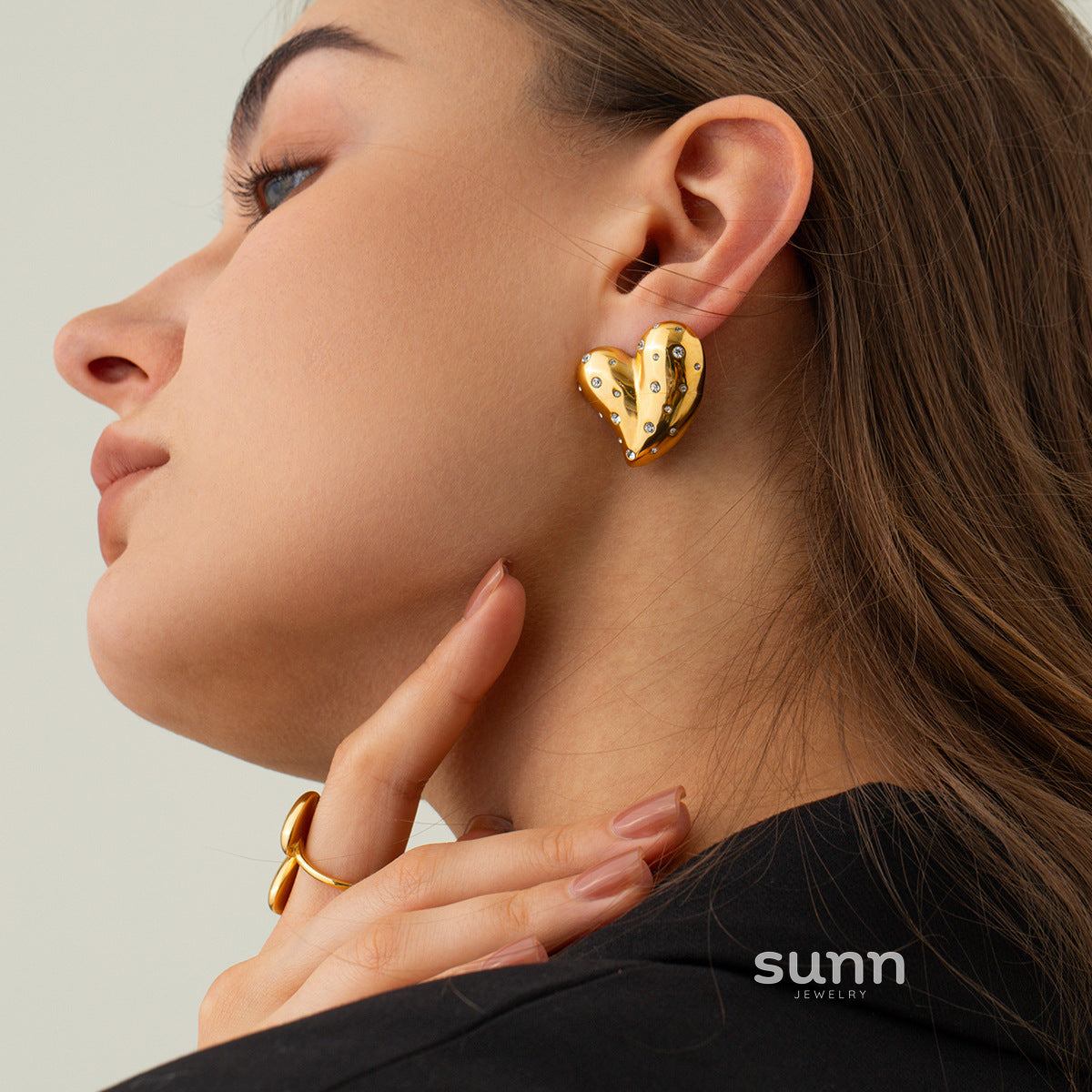 Alison Pave Heart Studs [KOLGQSNC]