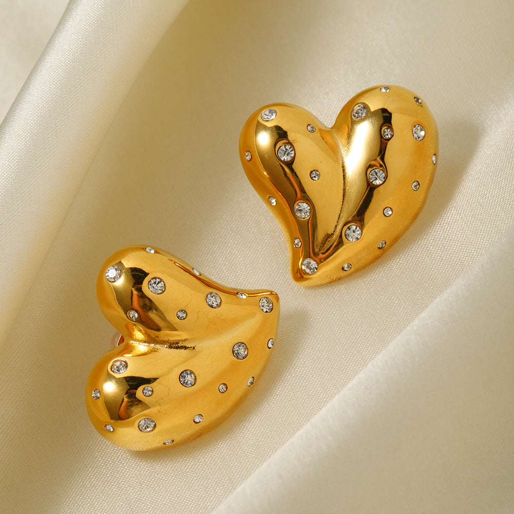 Alison Pave Heart Studs [KT2DNY96]