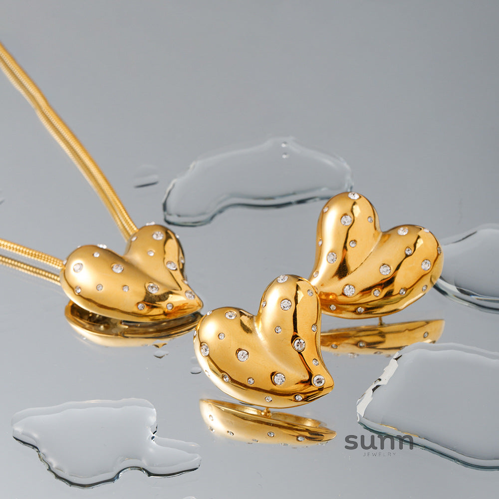Alison Pave Heart Studs [QWJ44FPK]