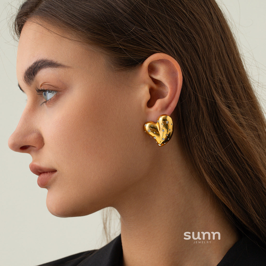 Alison Pave Heart Studs [KT2DNY96]