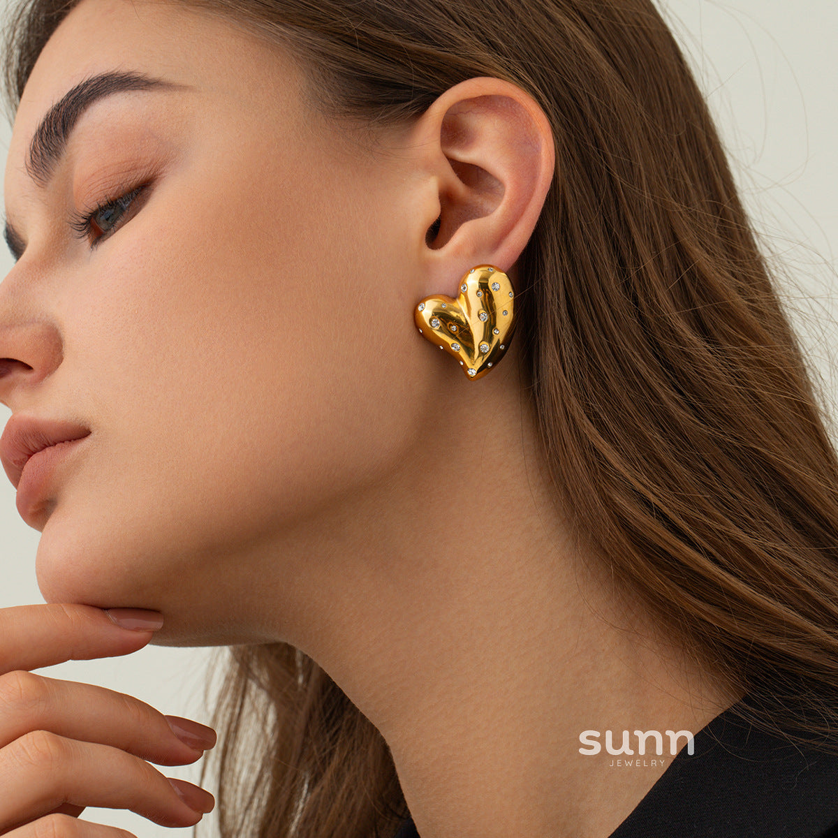 Alison Pave Heart Studs [HEC8F7KA]