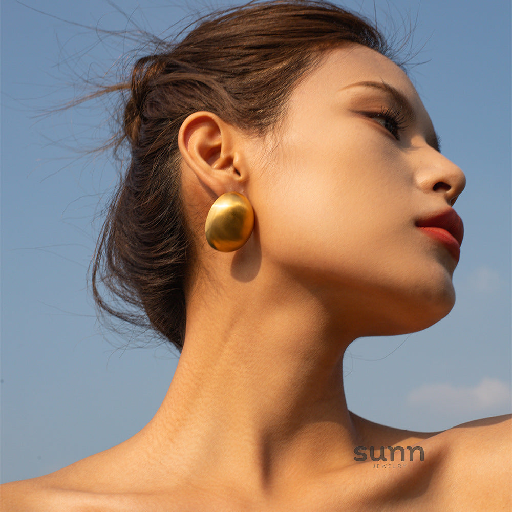 Alisson Gold Frosted Hoops [ZT74EI00]