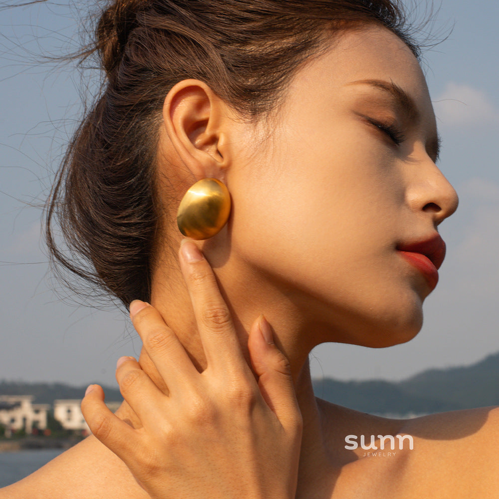 Alisson Gold Frosted Hoops [8V62RQXL]