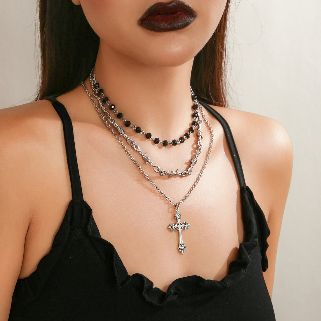 Alitzel Gothic Layered Necklace [0G0EZMWW]