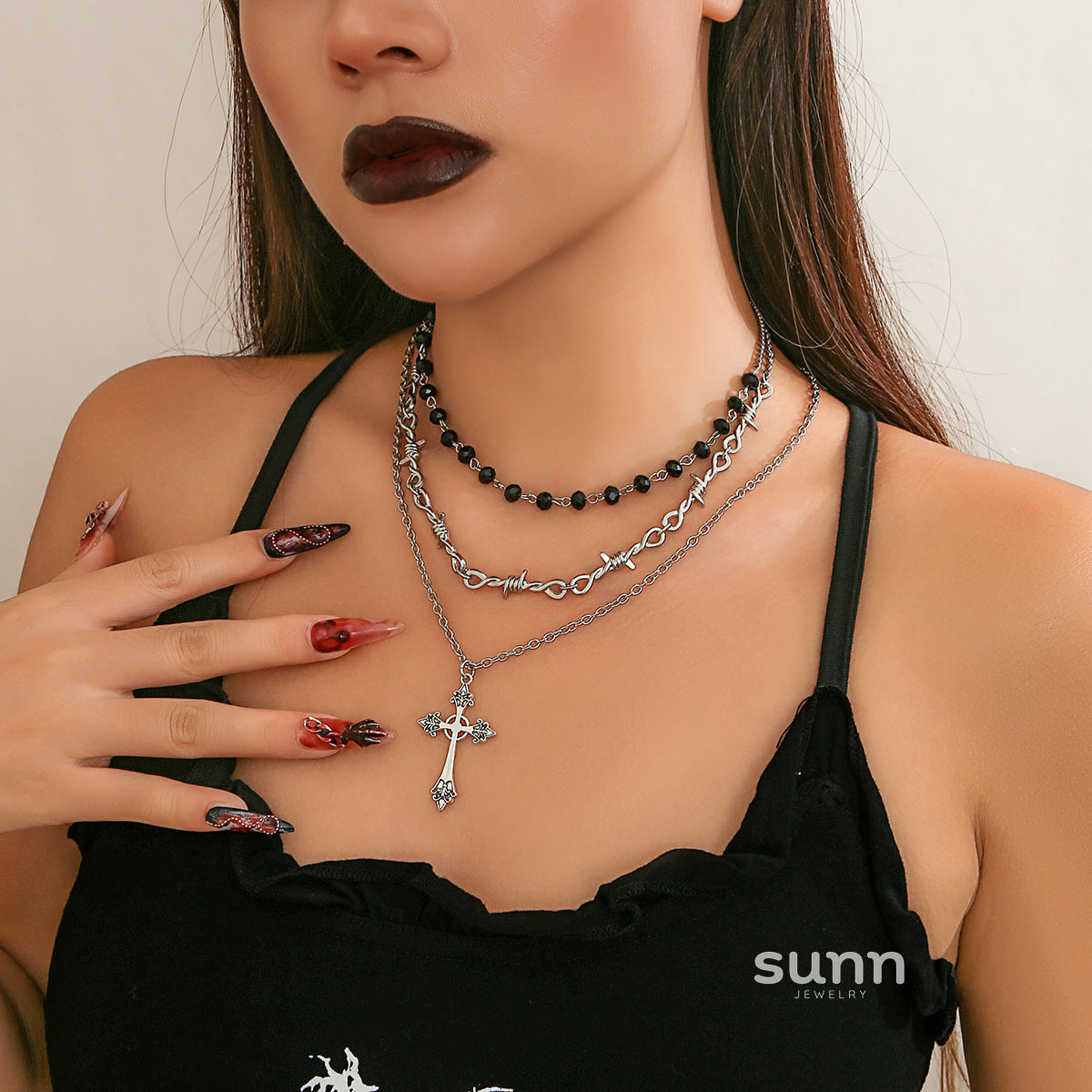 Alitzel Gothic Layered Necklace [FO9MWHEN]