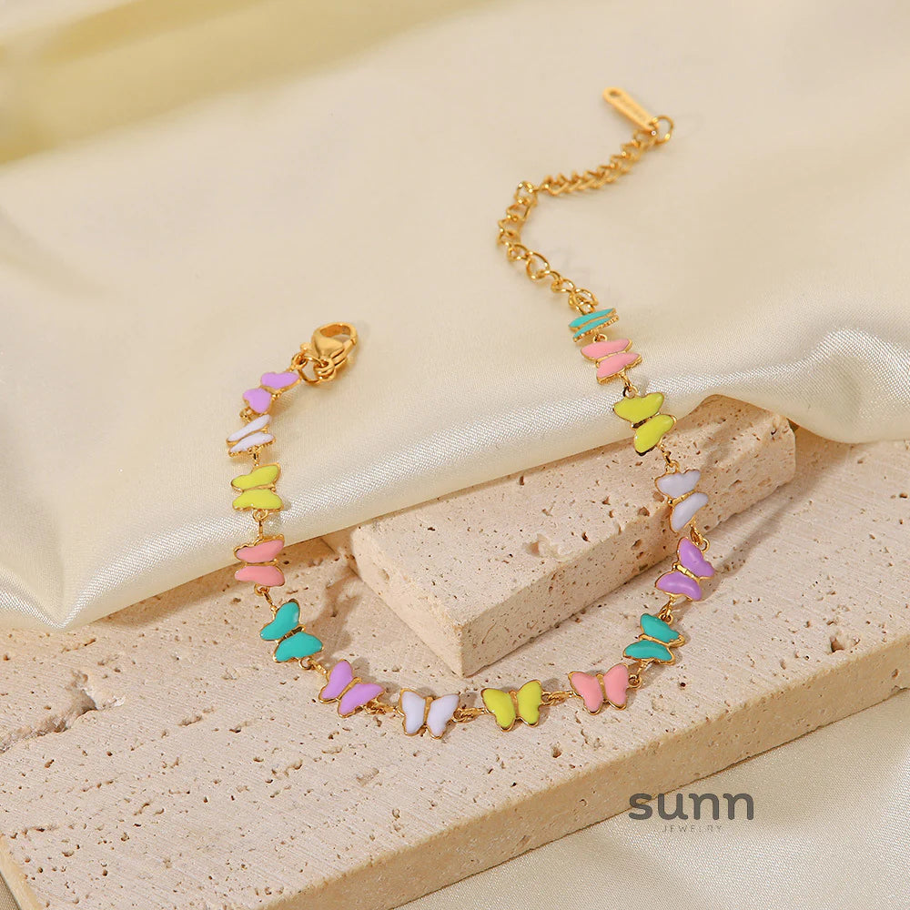 Alizae Enamel Butterfly Jewelry Set
