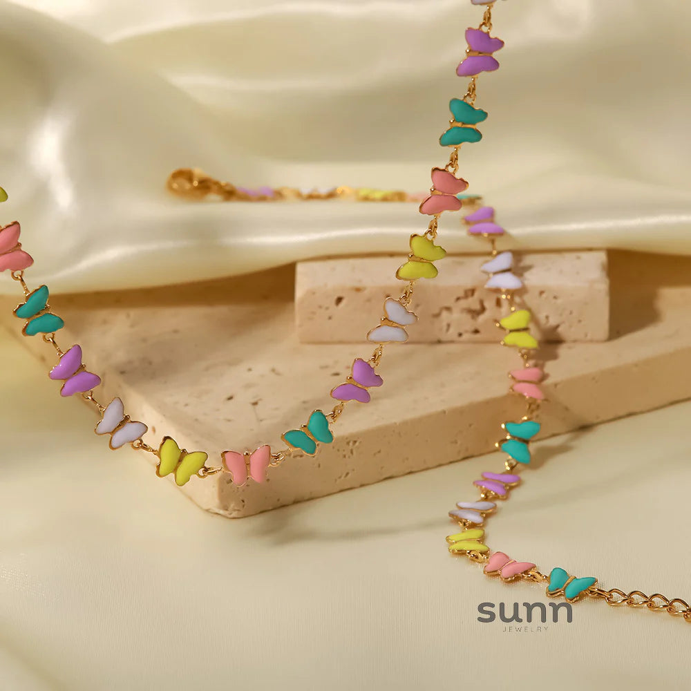 Alizae Enamel Butterfly Jewelry Set