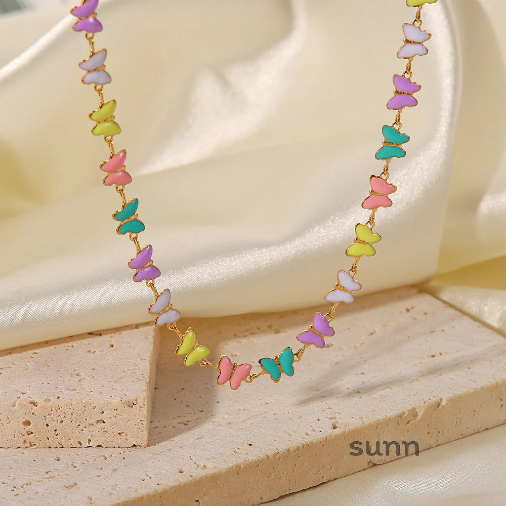 Alizae Enamel Butterfly Jewelry Set