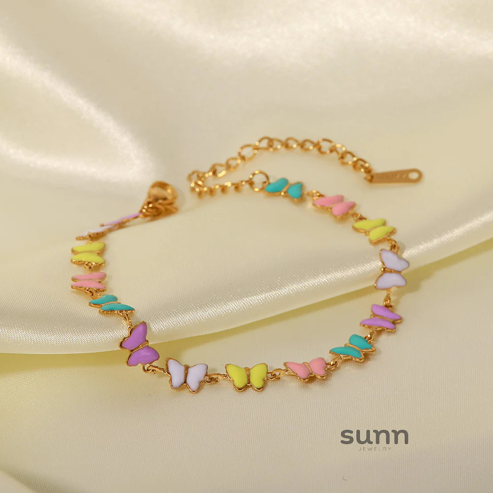 Alizae Enamel Butterfly Jewelry Set