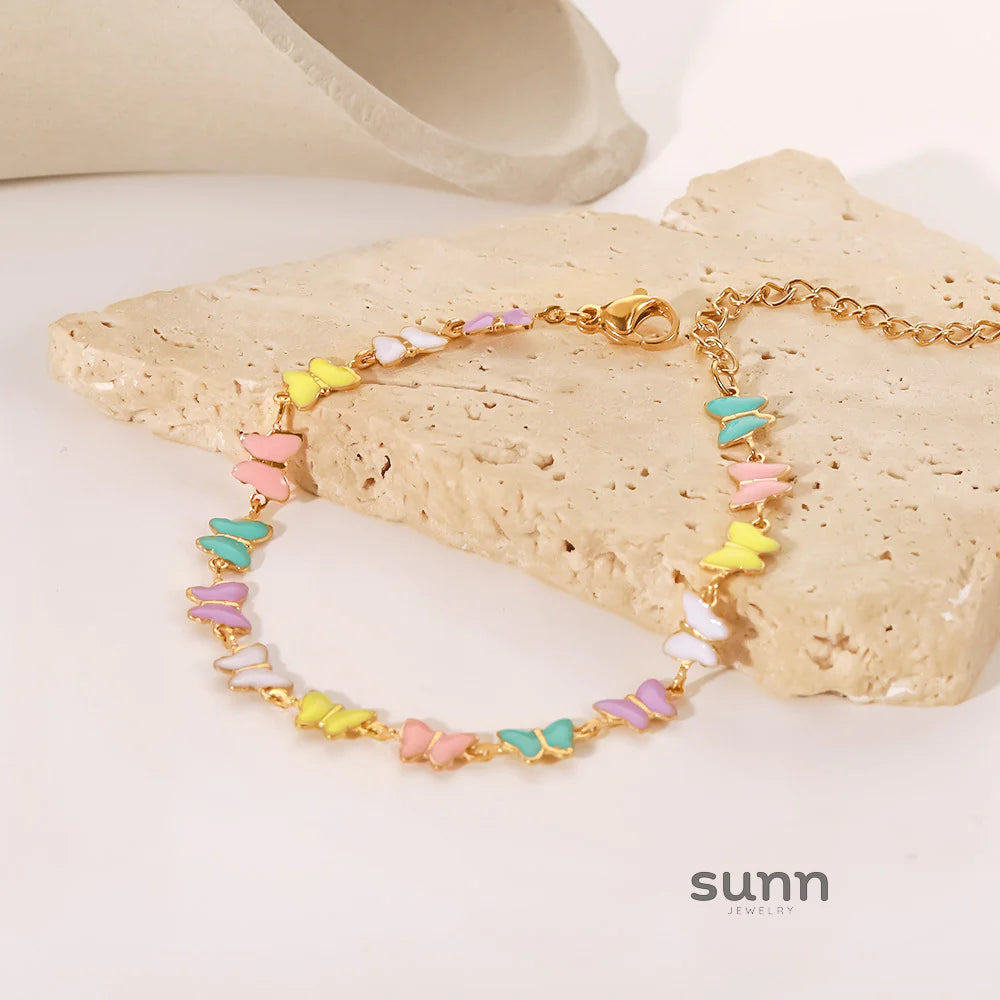 Alizae Enamel Butterfly Jewelry Set