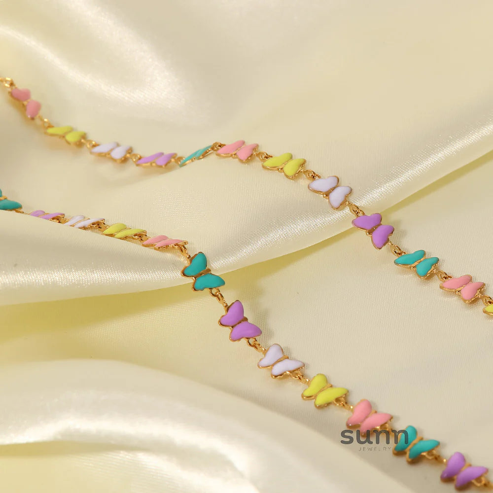 Alizae Enamel Butterfly Jewelry Set