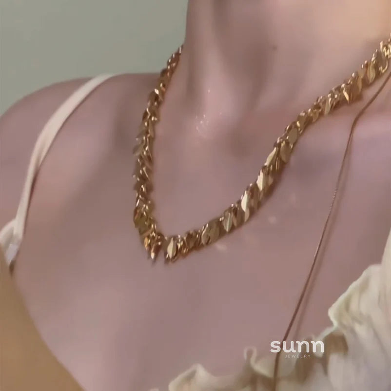 Alizae Golden Wheat Pendant Necklace