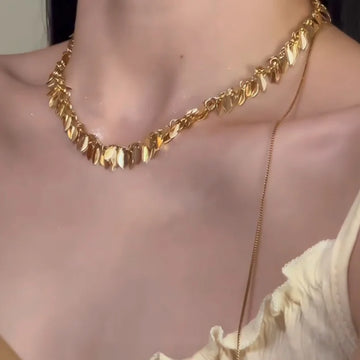 Alizae Golden Wheat Pendant Necklace