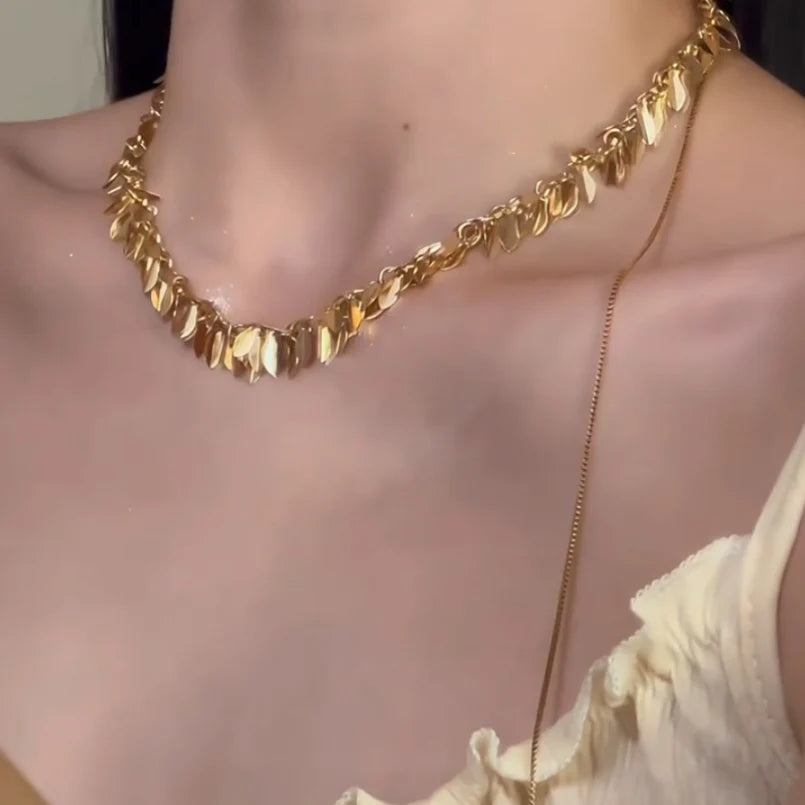 Alizae Golden Wheat Pendant Necklace