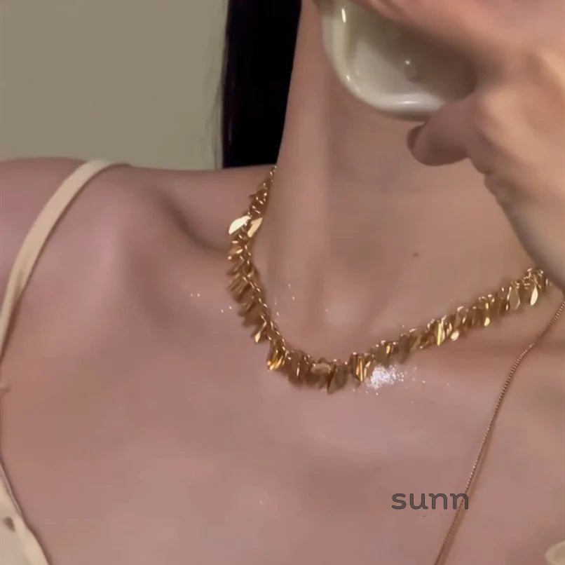Alizae Golden Wheat Pendant Necklace