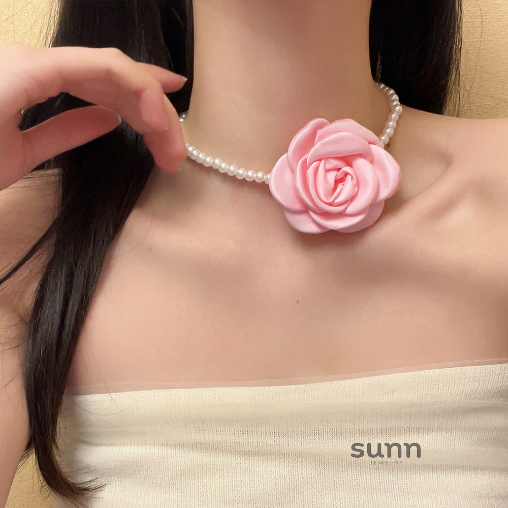 Allee Rose Pearl Choker Necklace [36FVJSPS]