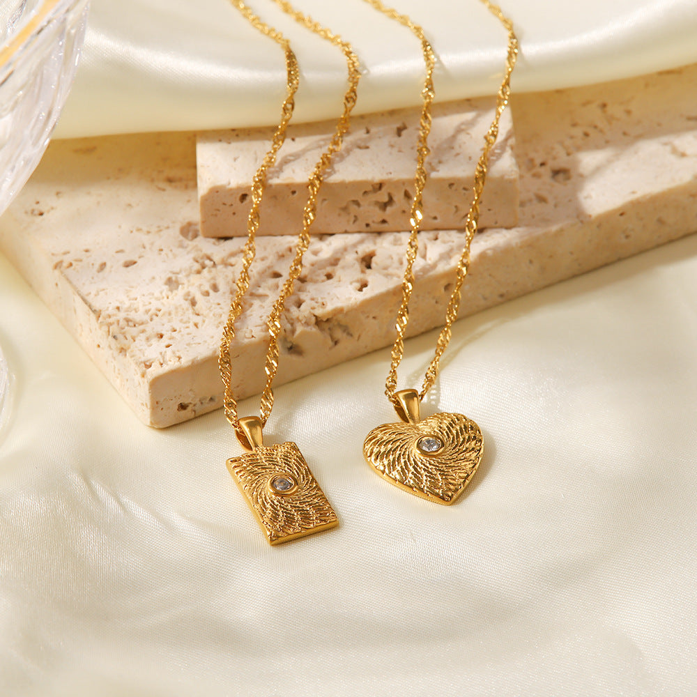 Alli Zircon Heart Pendant Necklace [PMYORDTZ]