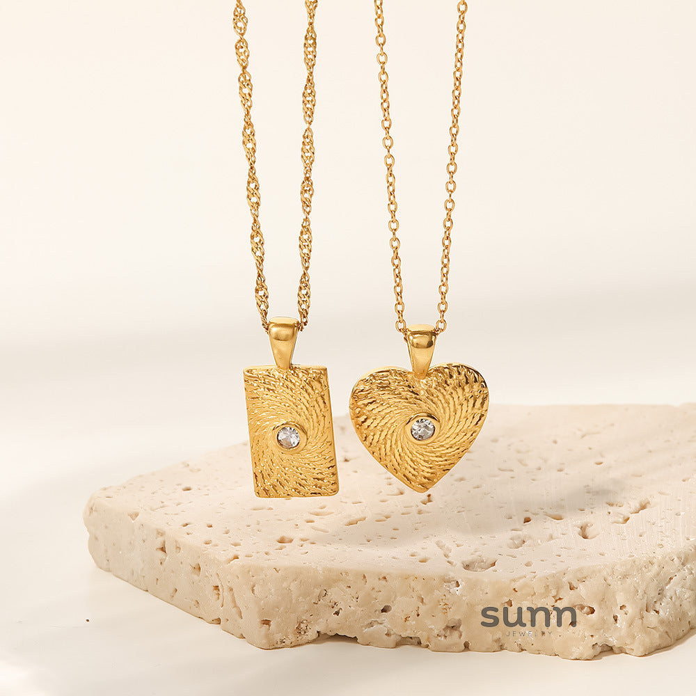 Alli Zircon Heart Pendant Necklace [WT3MVSBR]