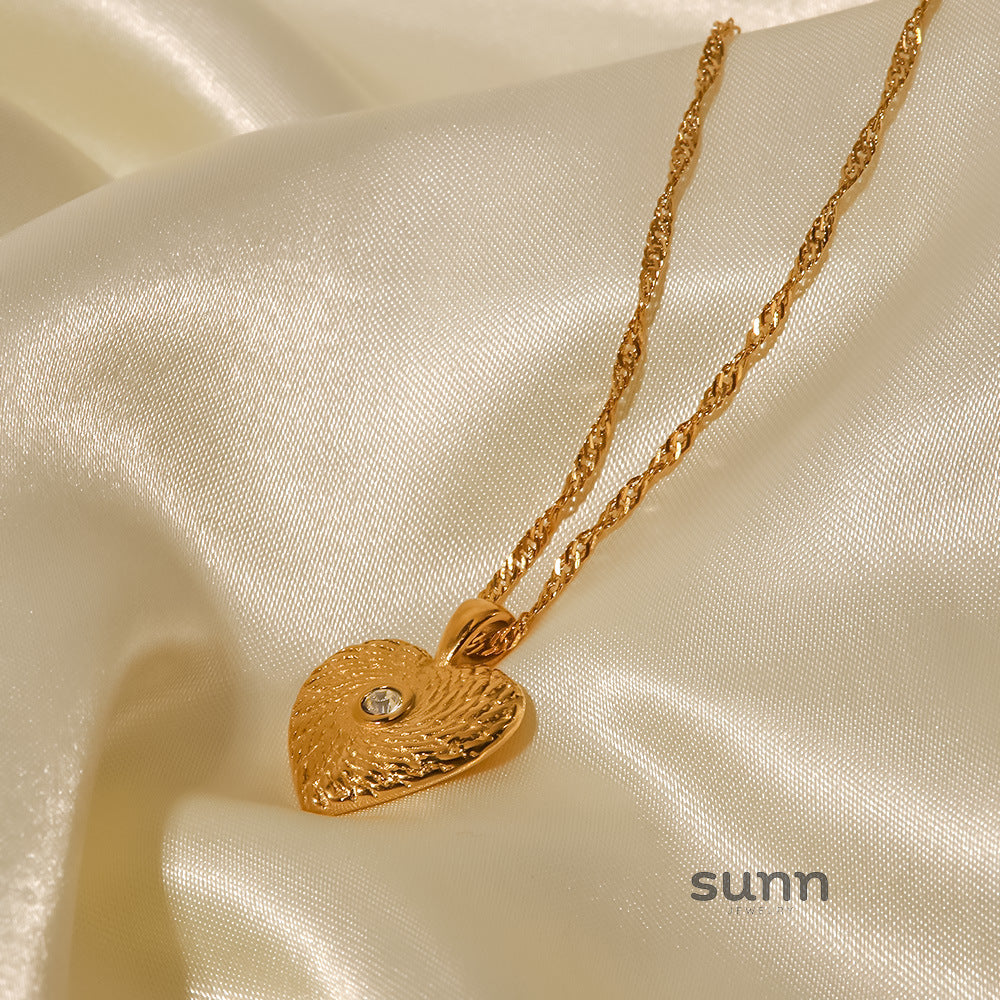 Alli Zircon Heart Pendant Necklace [6TT2VUOF]