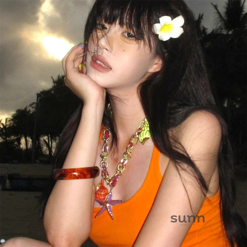 Althea Iridescent Starfish Necklace