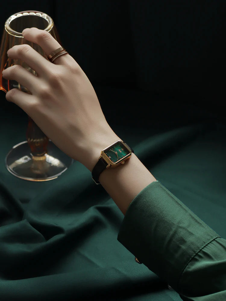 Aluna Rectangular Emerald Watch
