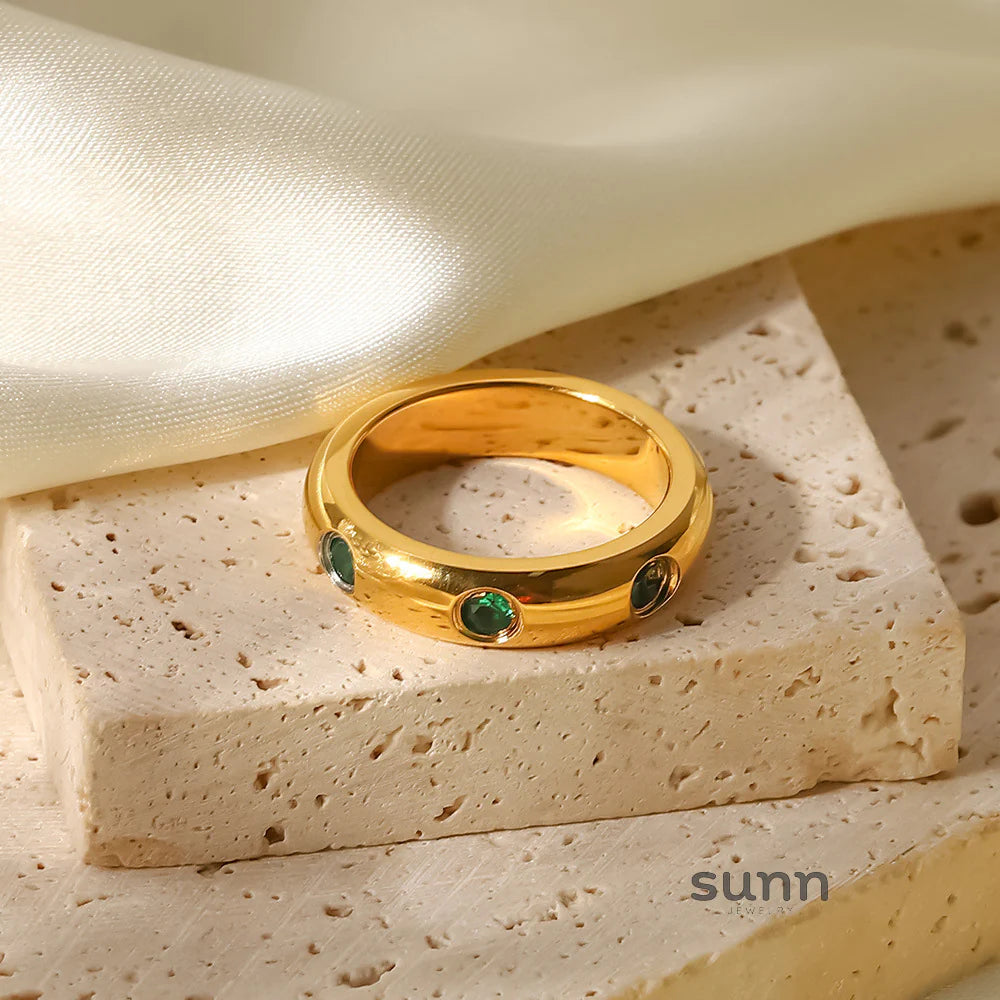 Aly Green Zircon Ring