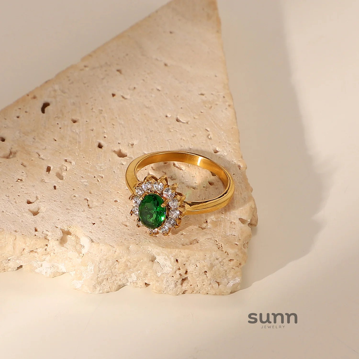 Aly Green Zircon Ring