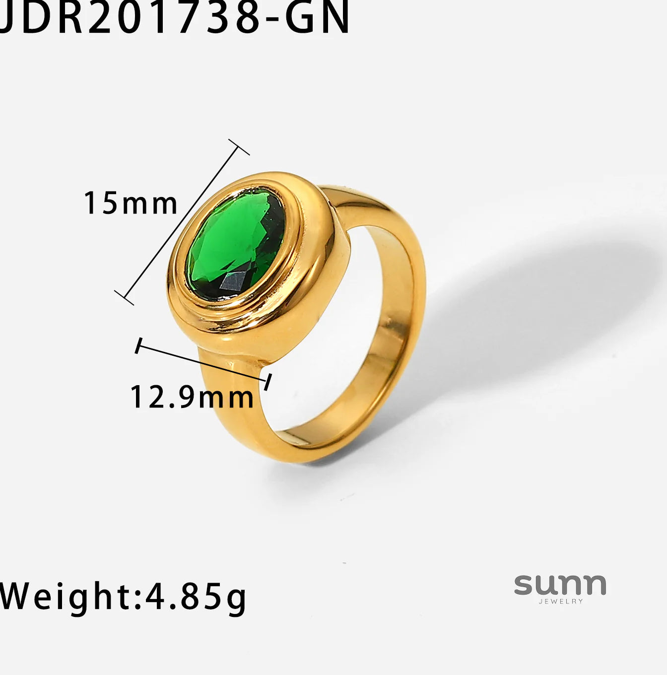 Aly Green Zircon Ring