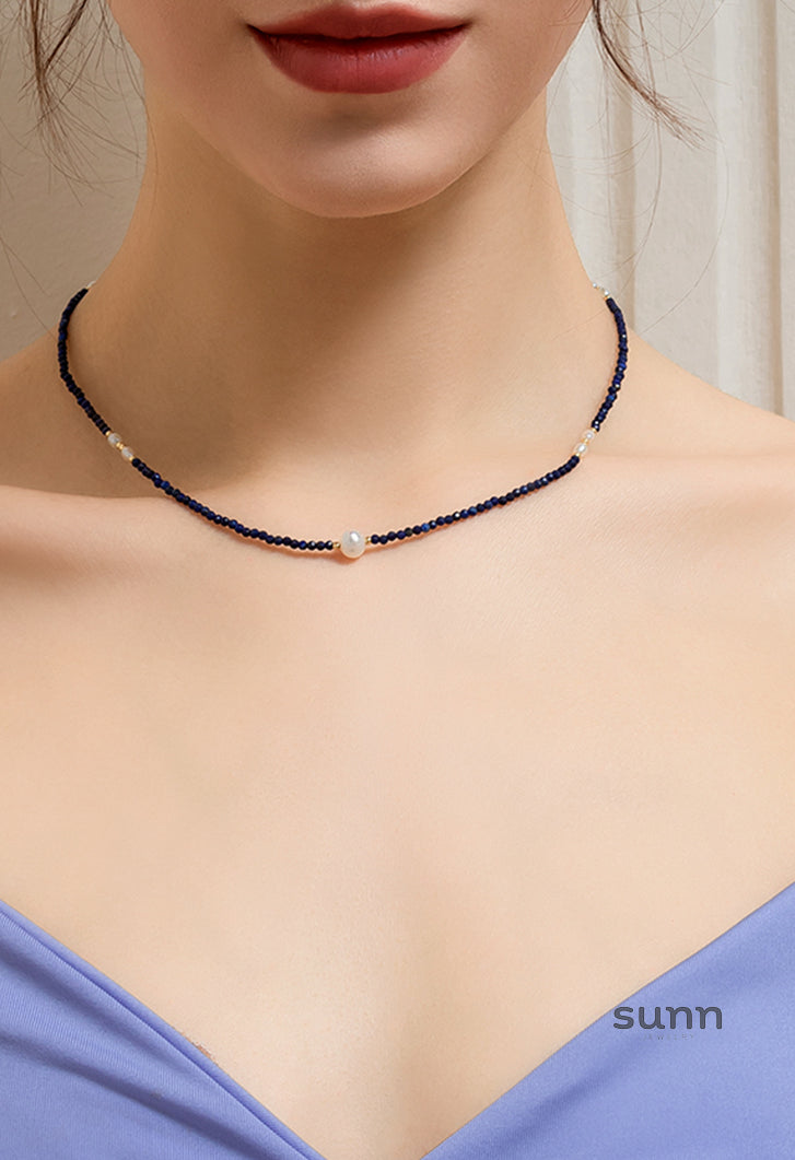 Alya Beaded Pearl Charm Necklace [AKY2LT9L]