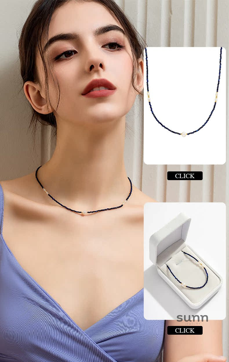 Alya Beaded Pearl Charm Necklace [R8HIMCPL]