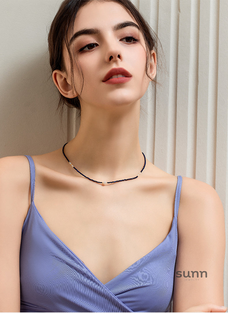 Alya Beaded Pearl Charm Necklace [I6Y61BAA]