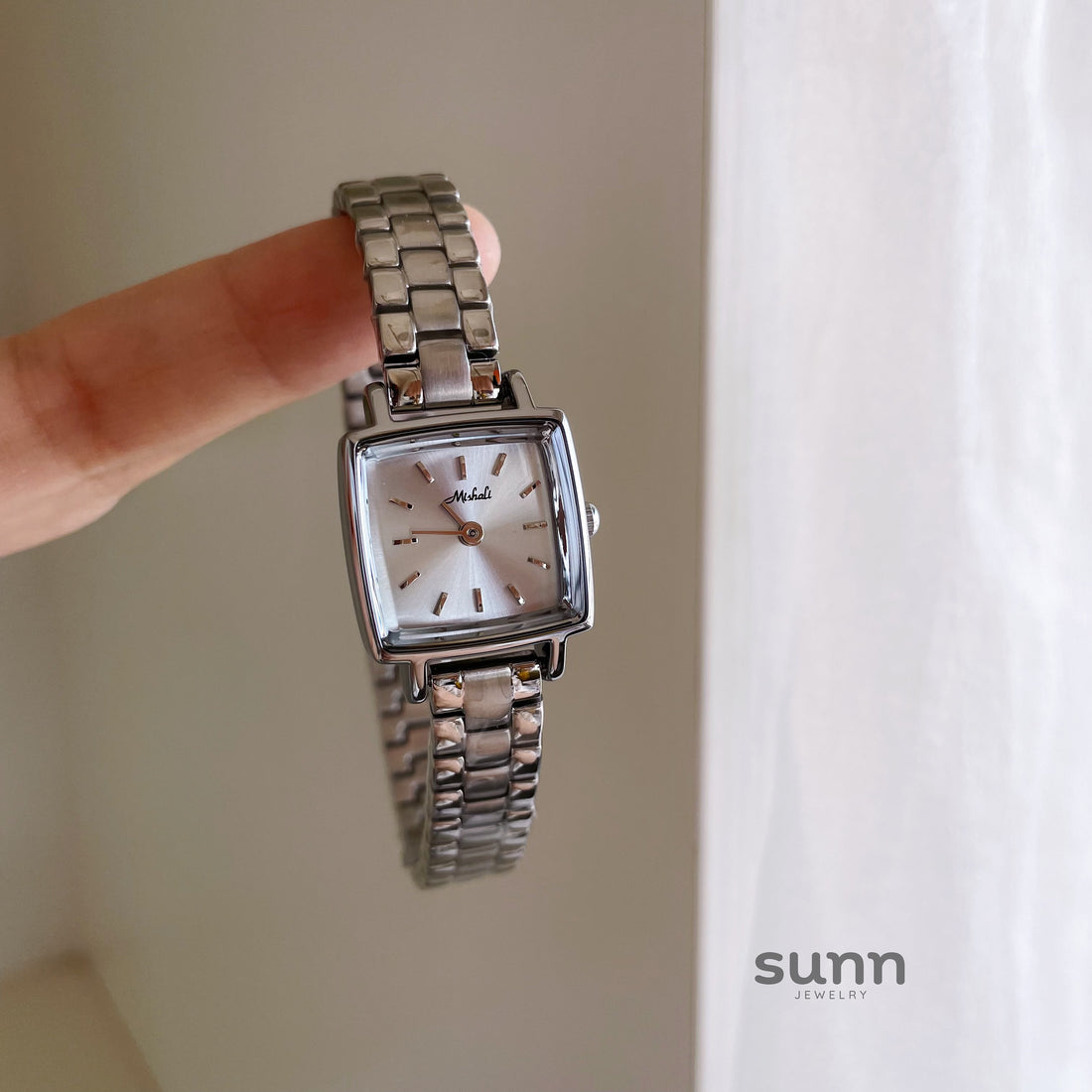 Alysa Ice Blue Square Watch [RHL7XO0B]