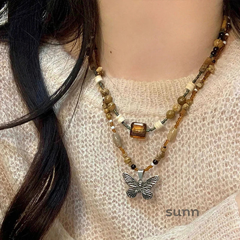 Alysha Butterfly Beaded Necklace