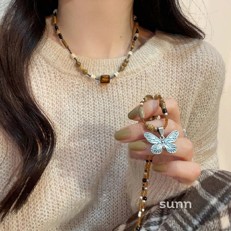 Alysha Butterfly Beaded Necklace