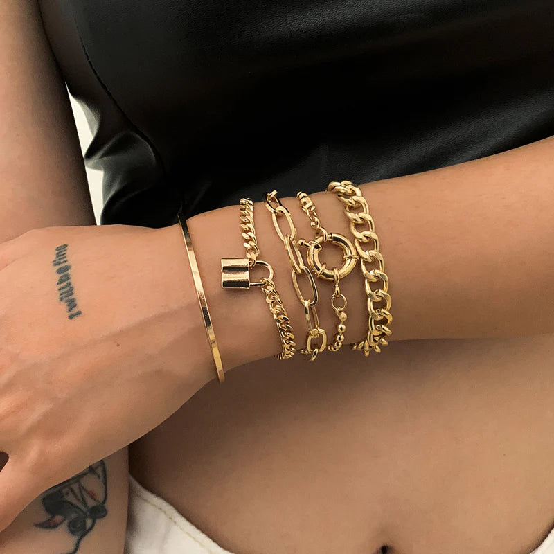 Alyson Cross Lock Bracelet Set