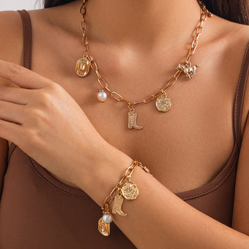 Alyssa Western Pearl Charm Necklace [1WJQECMM]