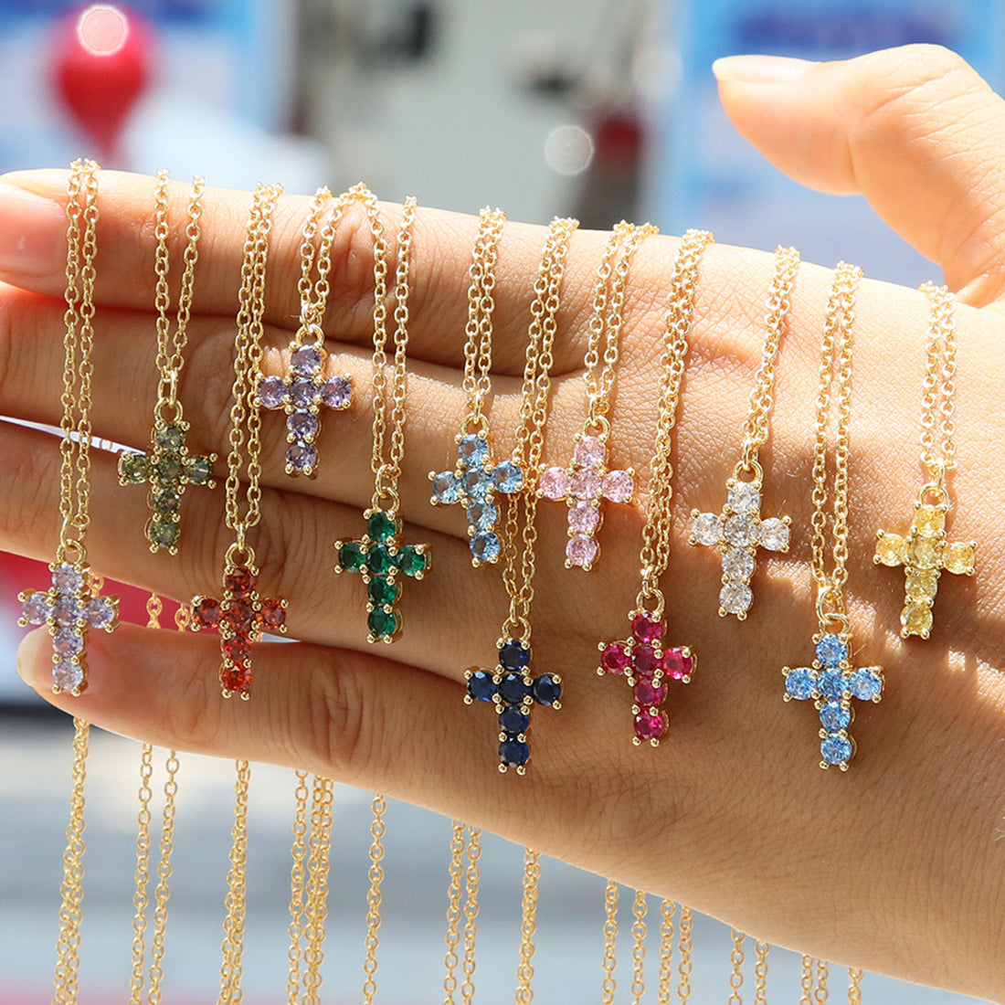 Alysse Birthstone Cross Necklace [5QDJC94I]