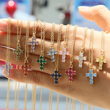 Alysse Birthstone Cross Necklace [5QDJC94I]