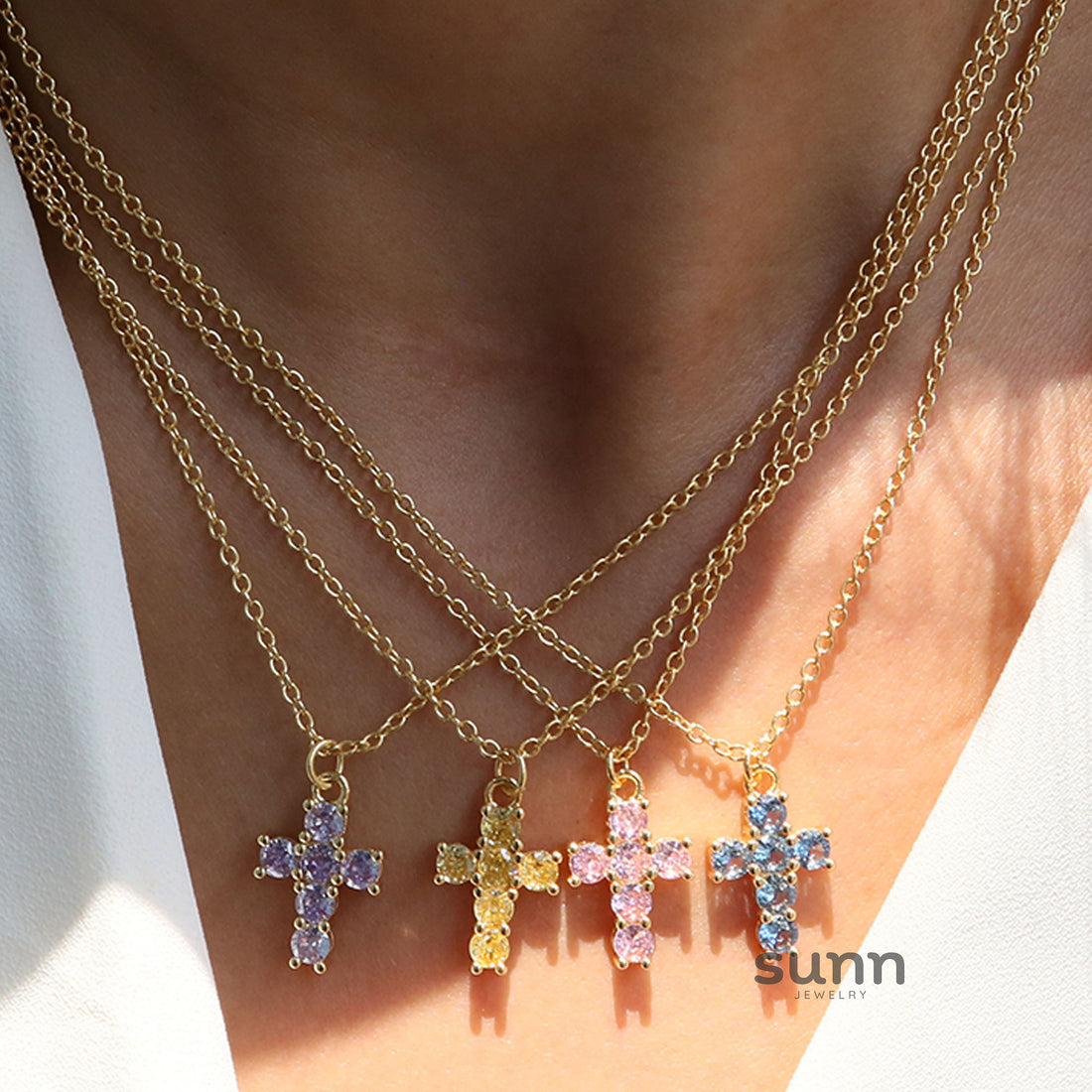 Alysse Birthstone Cross Necklace [5QDJC94I]