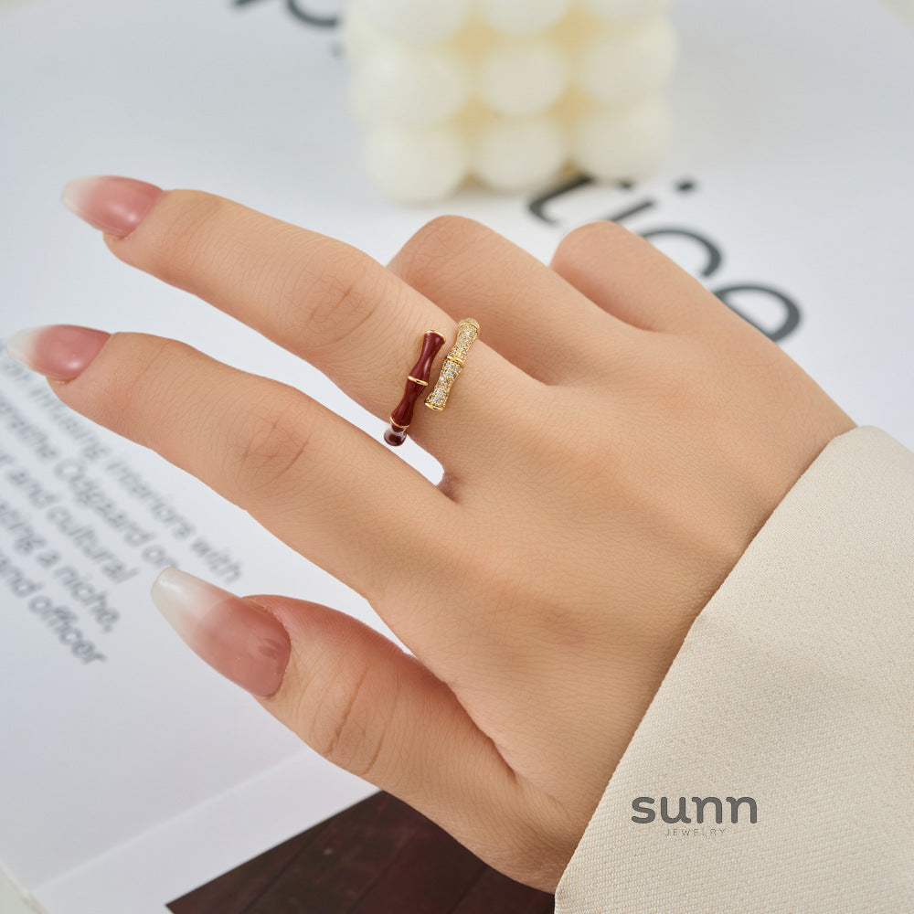 Alyssia Ancara Red Bamboo Ring [KUP95ZXT]